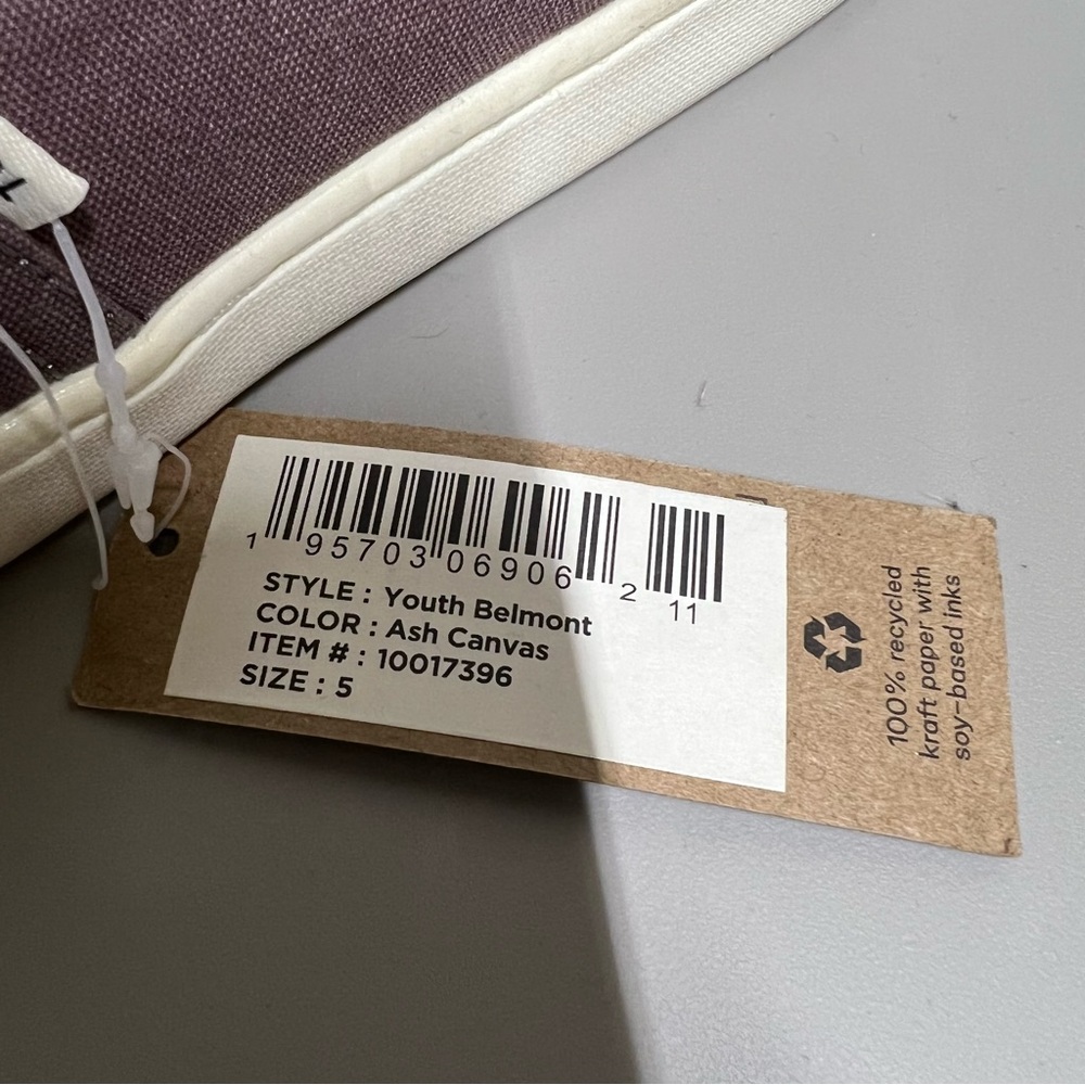 TOMS Youth Belmont Ash Canvas Slip On Sneakers - Picture 8 of 9